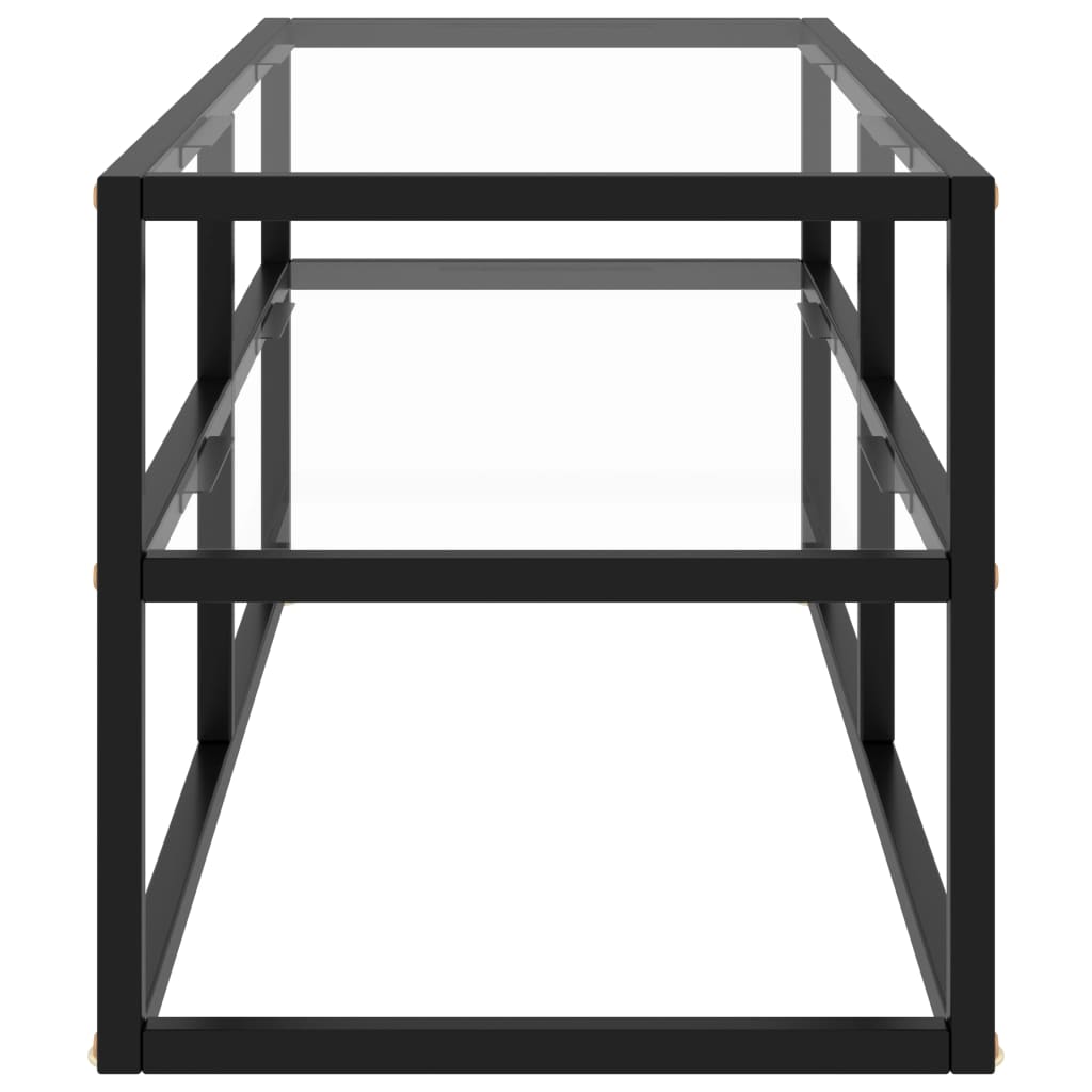 tv-bord 100x40x40 cm hærdet glas sort