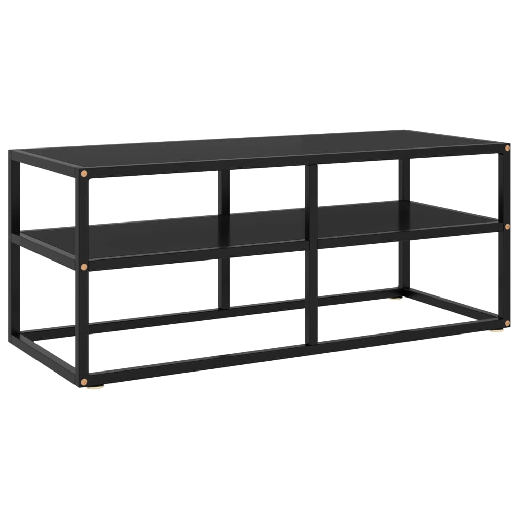 tv-bord 100x40x40 cm glas sort