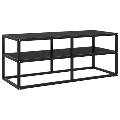 tv-bord 100x40x40 cm glas sort