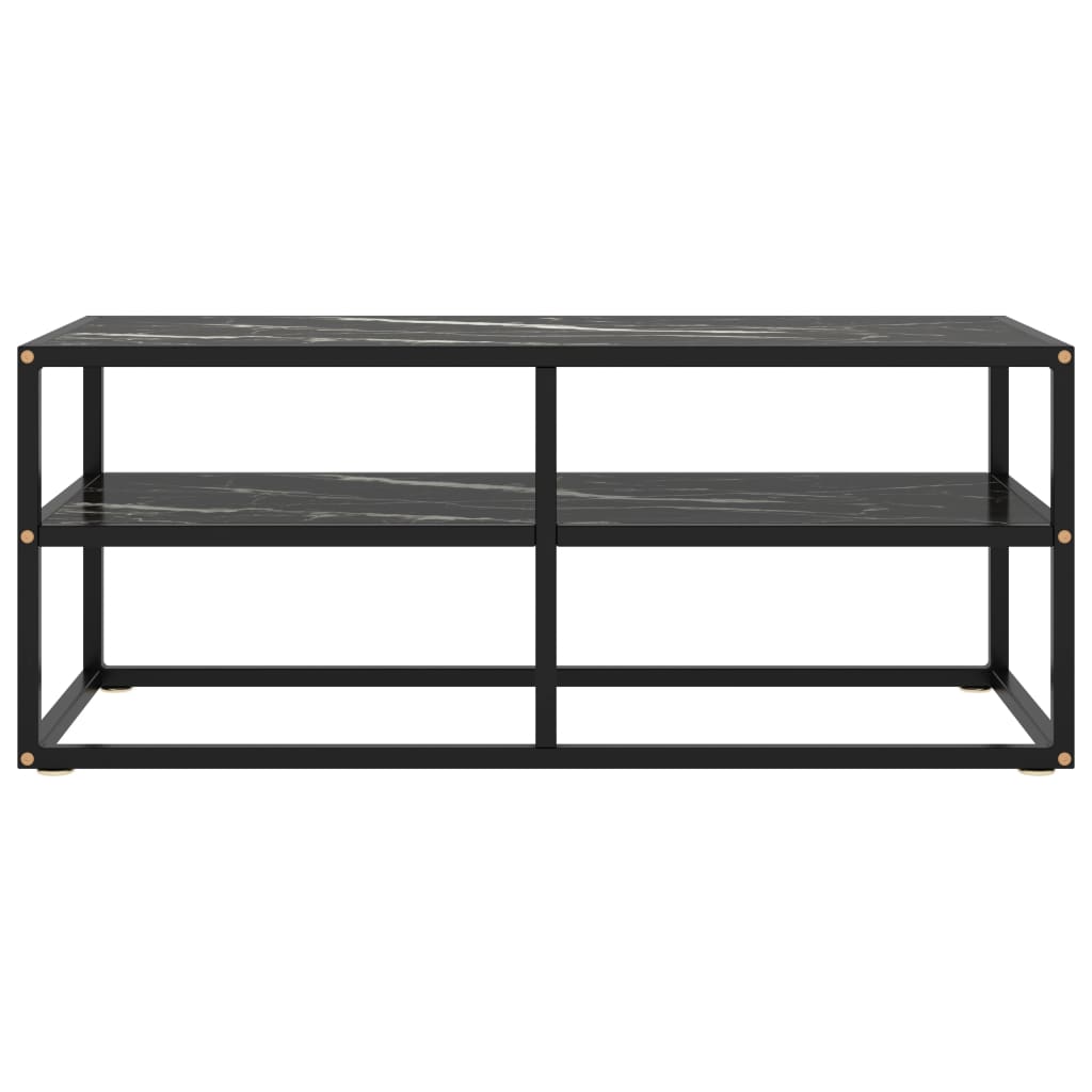 tv-bord 100x40x40 cm marmorglas sort