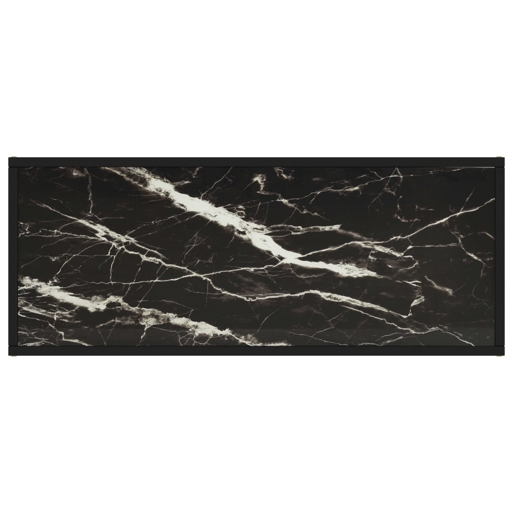 tv-bord 100x40x40 cm marmorglas sort