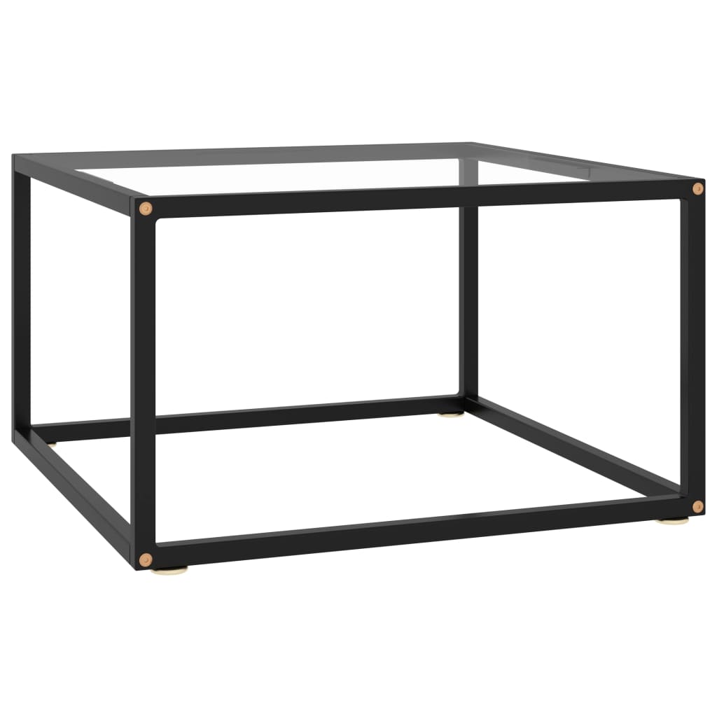 sofabord 60x60x35 cm hærdet glas sort