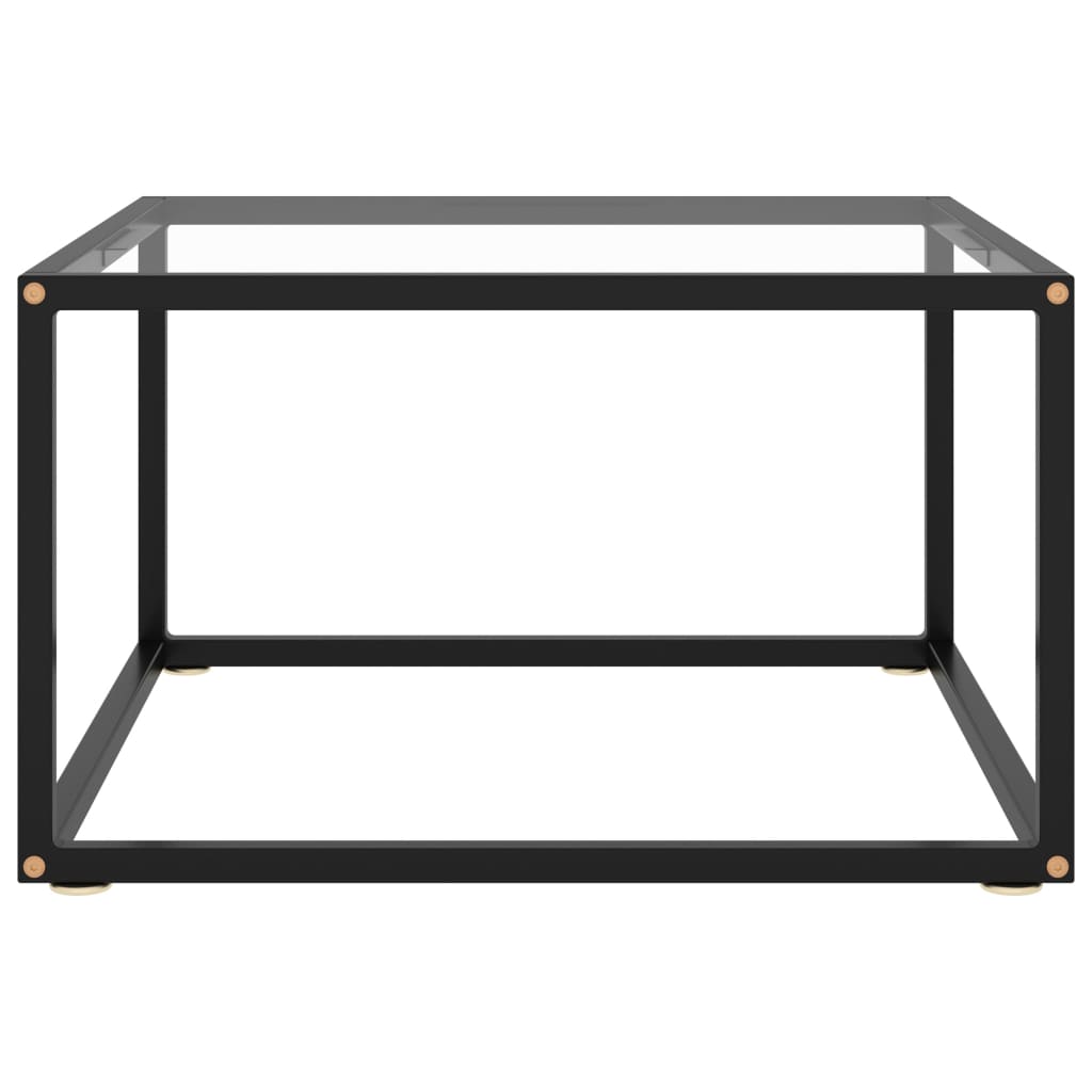 sofabord 60x60x35 cm hærdet glas sort