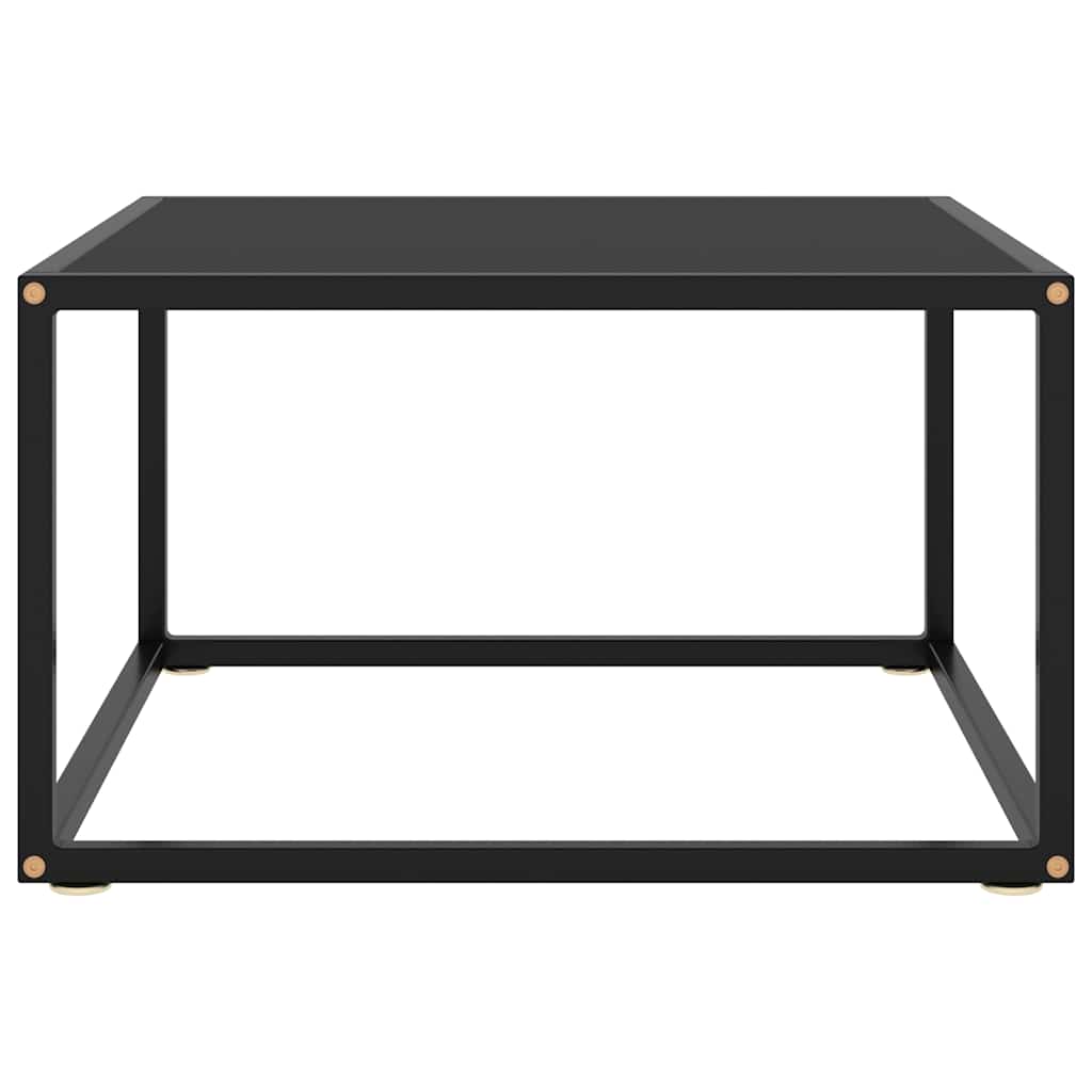 sofabord 60x60x35 cm glas sort