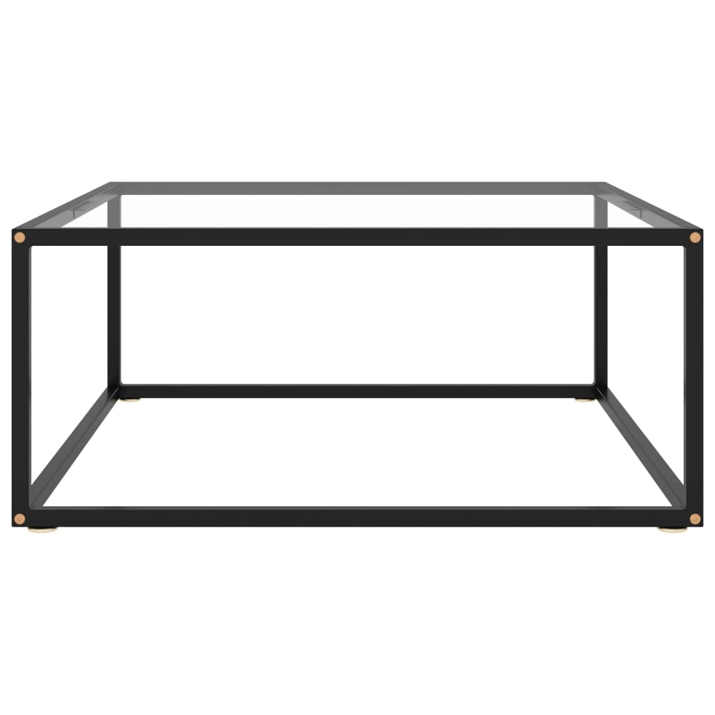 sofabord 80x80x35 cm hærdet glas sort