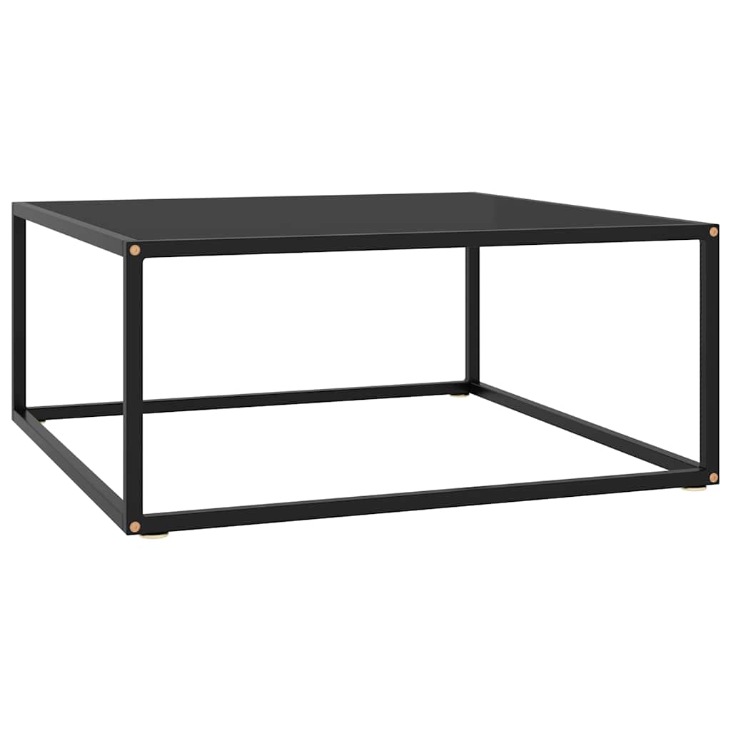 sofabord 80x80x35 cm glas sort