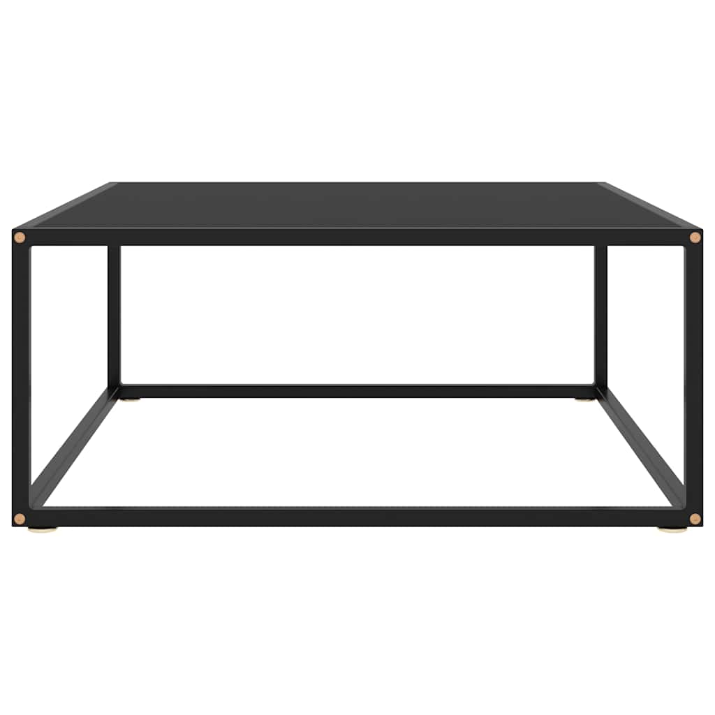 sofabord 80x80x35 cm glas sort