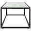 sofabord 100x50x35 cm hvidt marmorglas sort