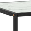 sofabord 100x50x35 cm hvidt marmorglas sort