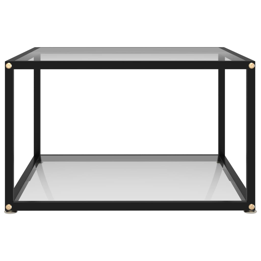 sofabord 60x60x35 cm hærdet glas transparent