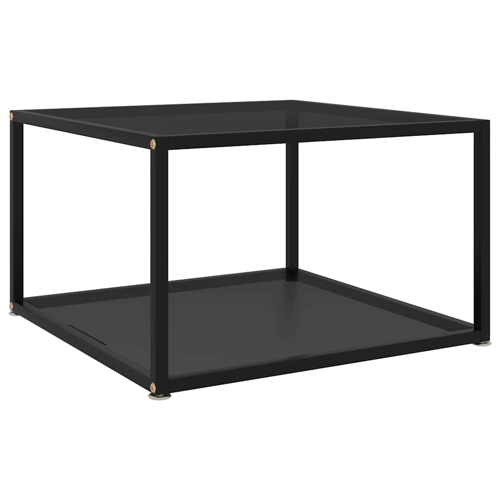 sofabord 60x60x35 cm hærdet glas sort