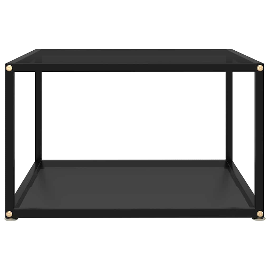 sofabord 60x60x35 cm hærdet glas sort