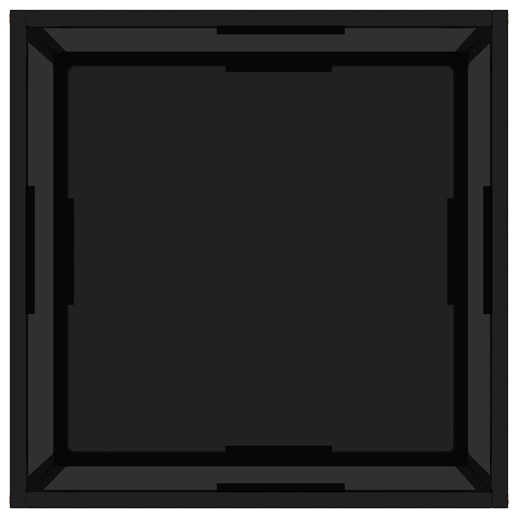 sofabord 60x60x35 cm hærdet glas sort