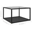 sofabord 60x60x35 cm hærdet glas transparent og sort