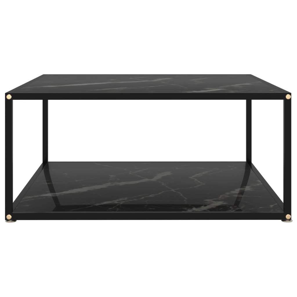 sofabord 80x80x35 cm hærdet glas sort