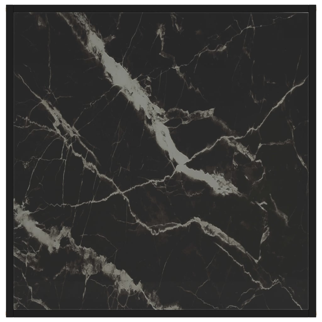 sofabord 80x80x35 cm hærdet glas sort
