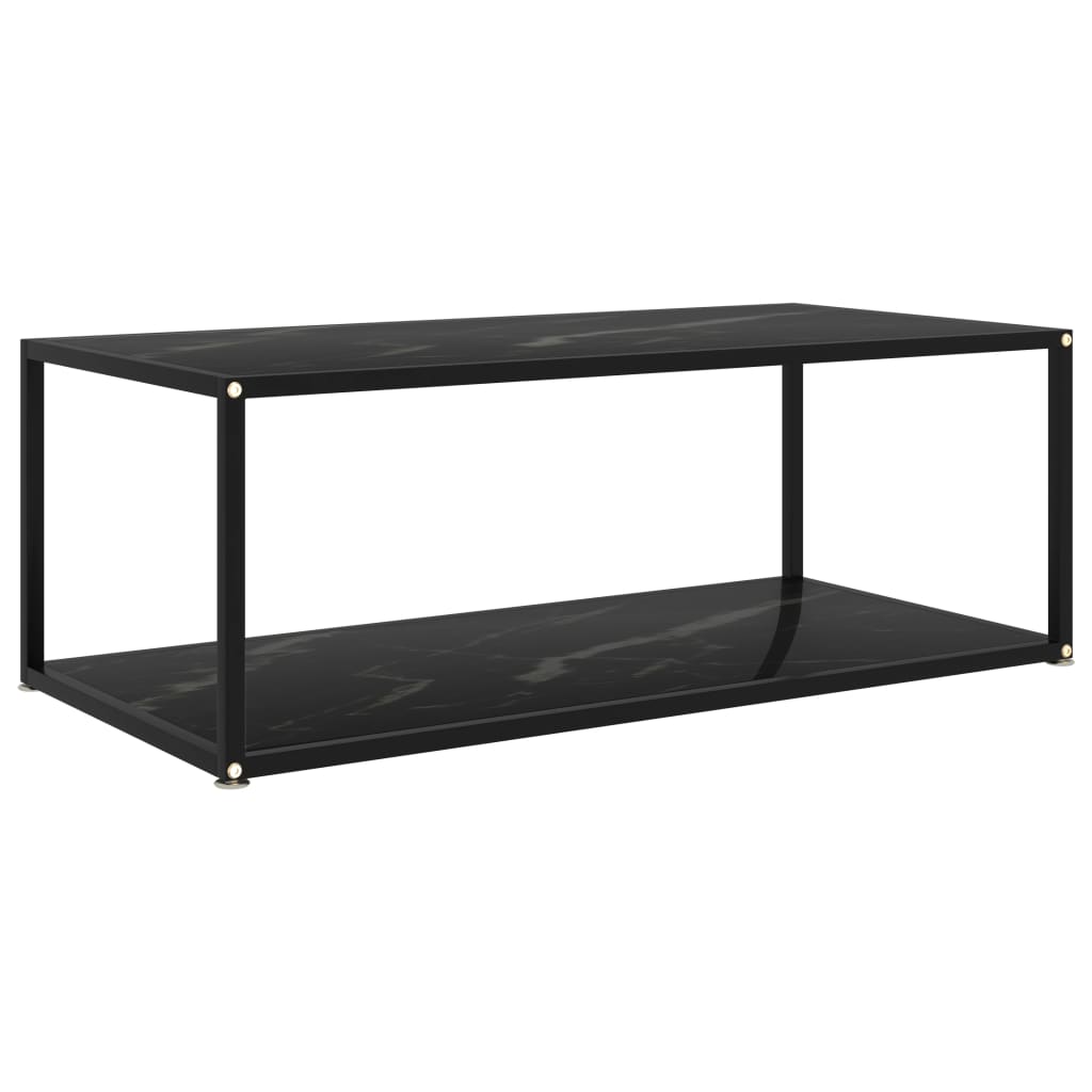 sofabord 100x50x35 cm hærdet glas sort