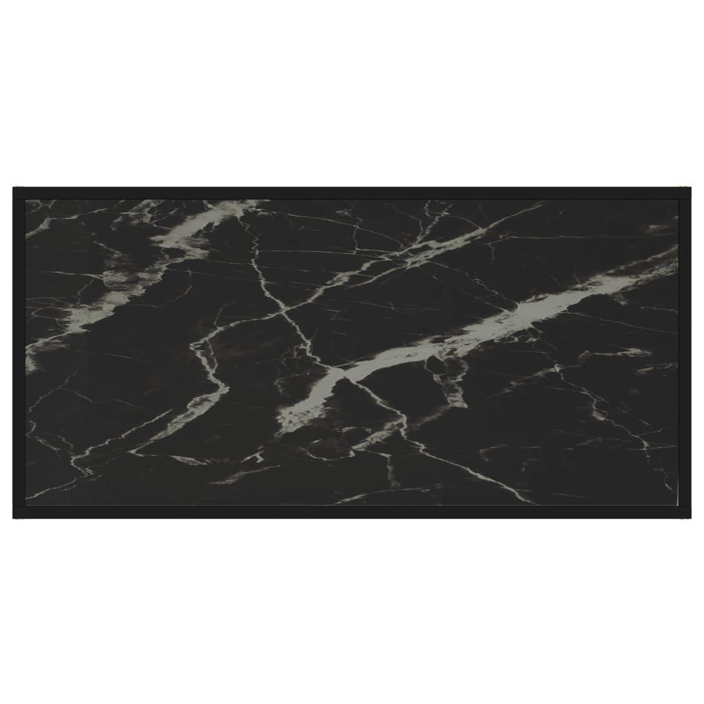 sofabord 100x50x35 cm hærdet glas sort