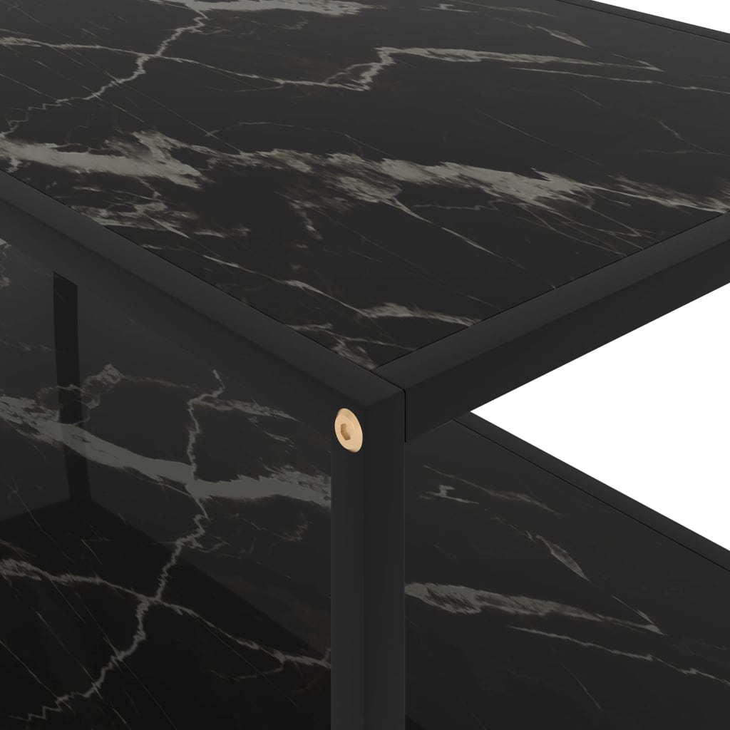 sofabord 100x50x35 cm hærdet glas sort