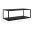 sofabord 100x50x35 cm hærdet glas sort