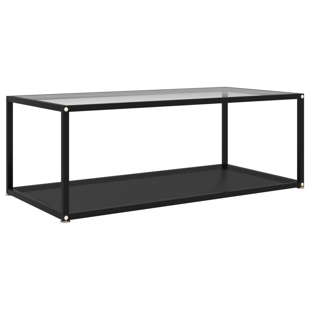 konsolbord 100x36x90 cm hærdet glas transparent og sort