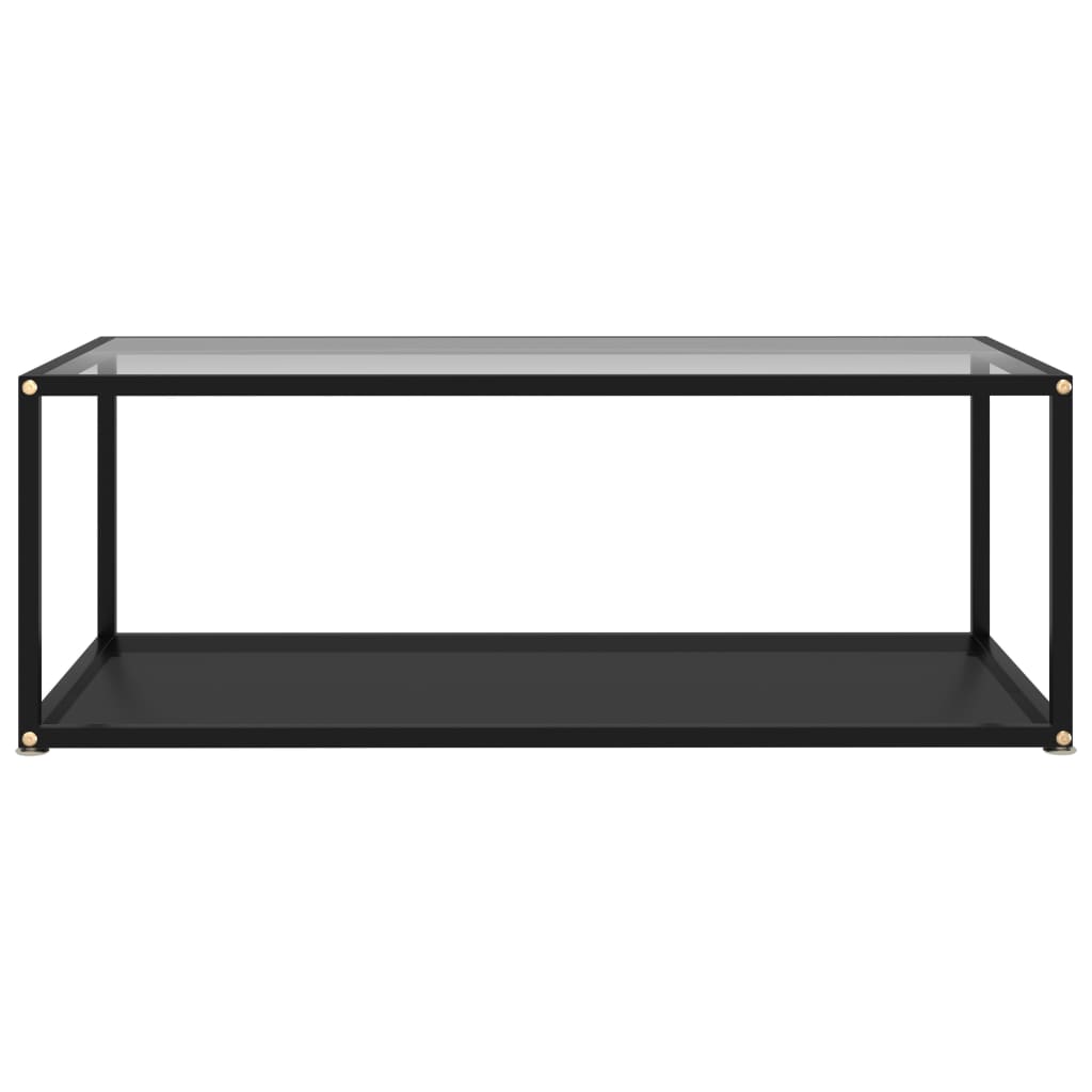 konsolbord 100x36x90 cm hærdet glas transparent og sort