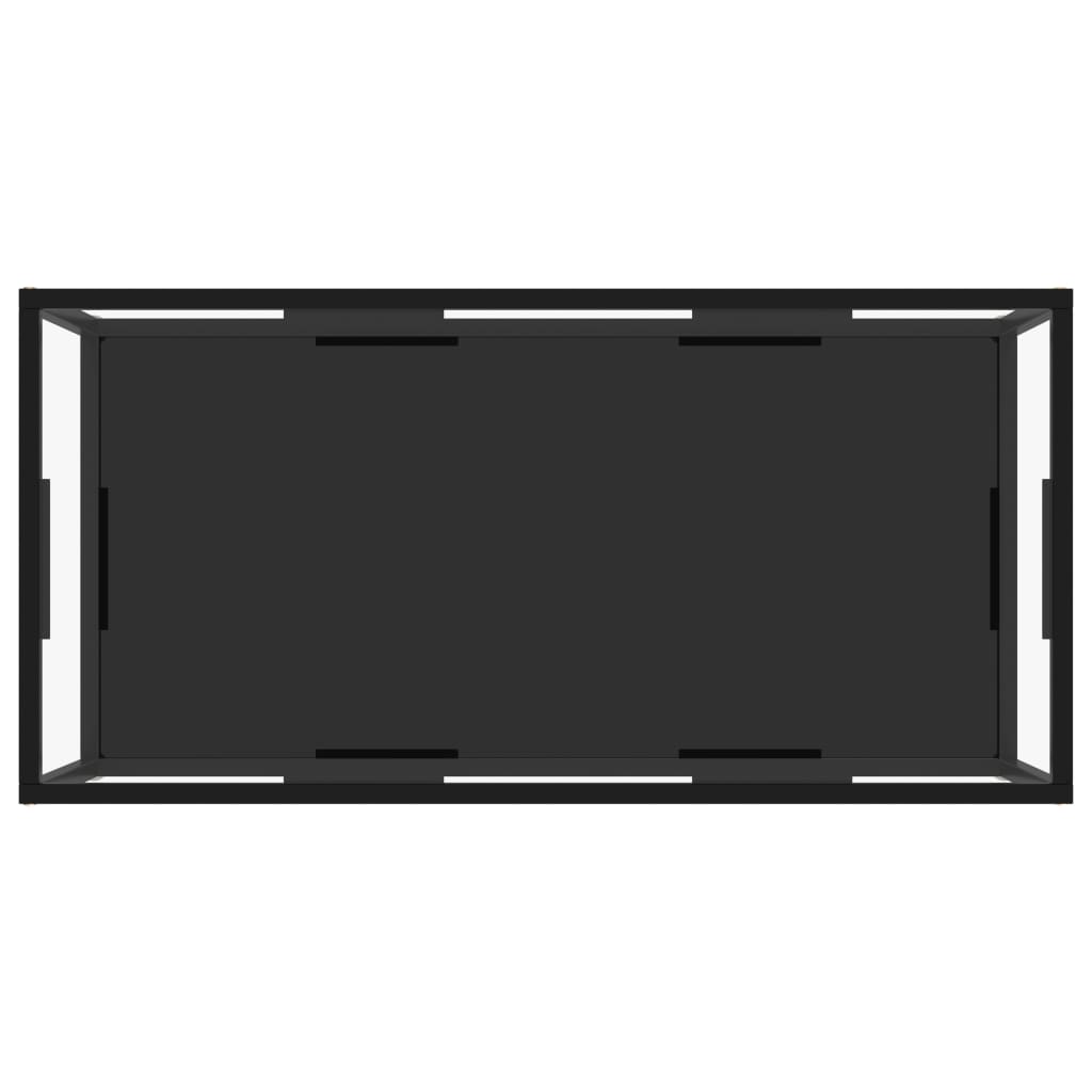 konsolbord 100x36x90 cm hærdet glas transparent og sort