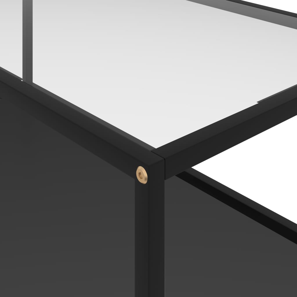 konsolbord 100x36x90 cm hærdet glas transparent og sort