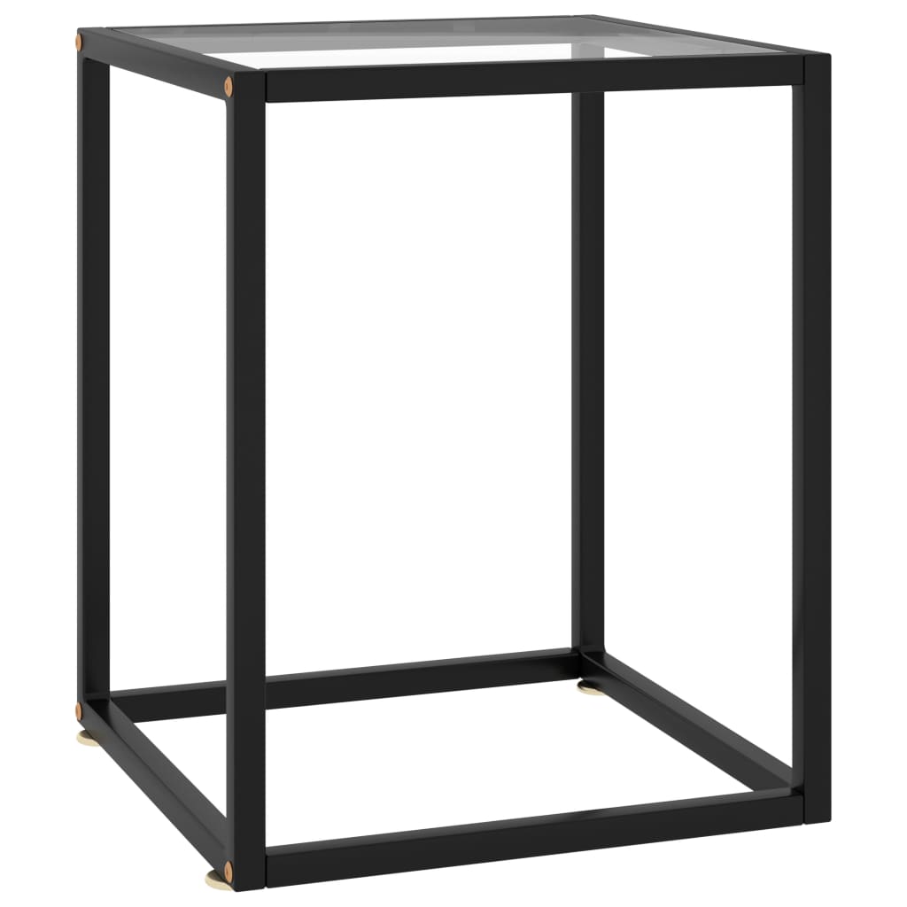 sofabord 40x40x50 cm hærdet glas sort