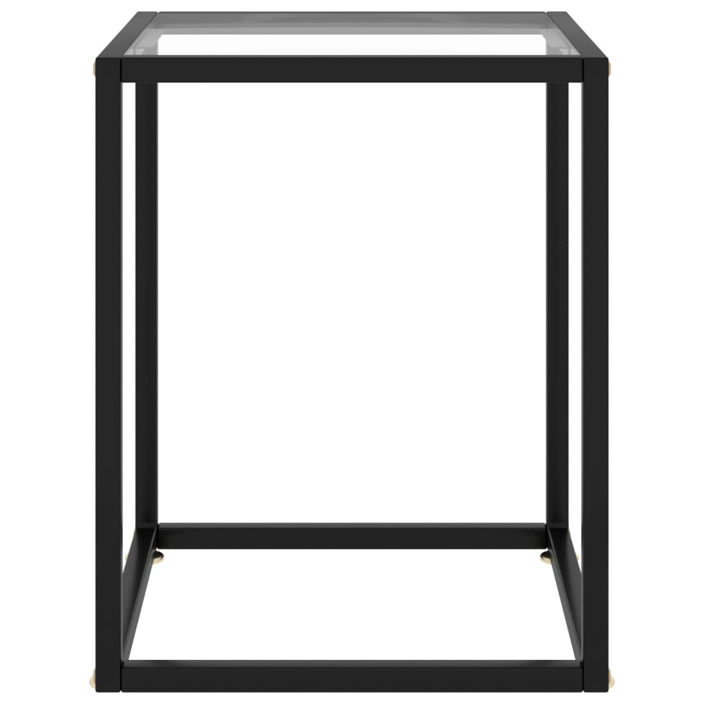 sofabord 40x40x50 cm hærdet glas sort