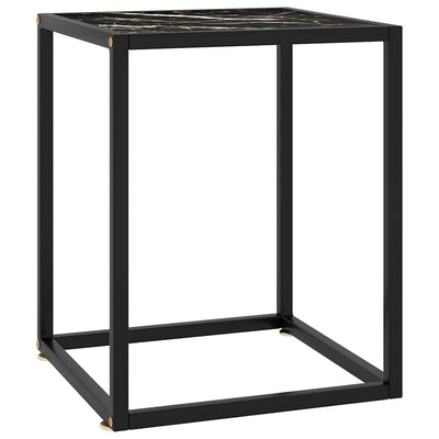 sofabord 40x40x50 cm marmorglas sort