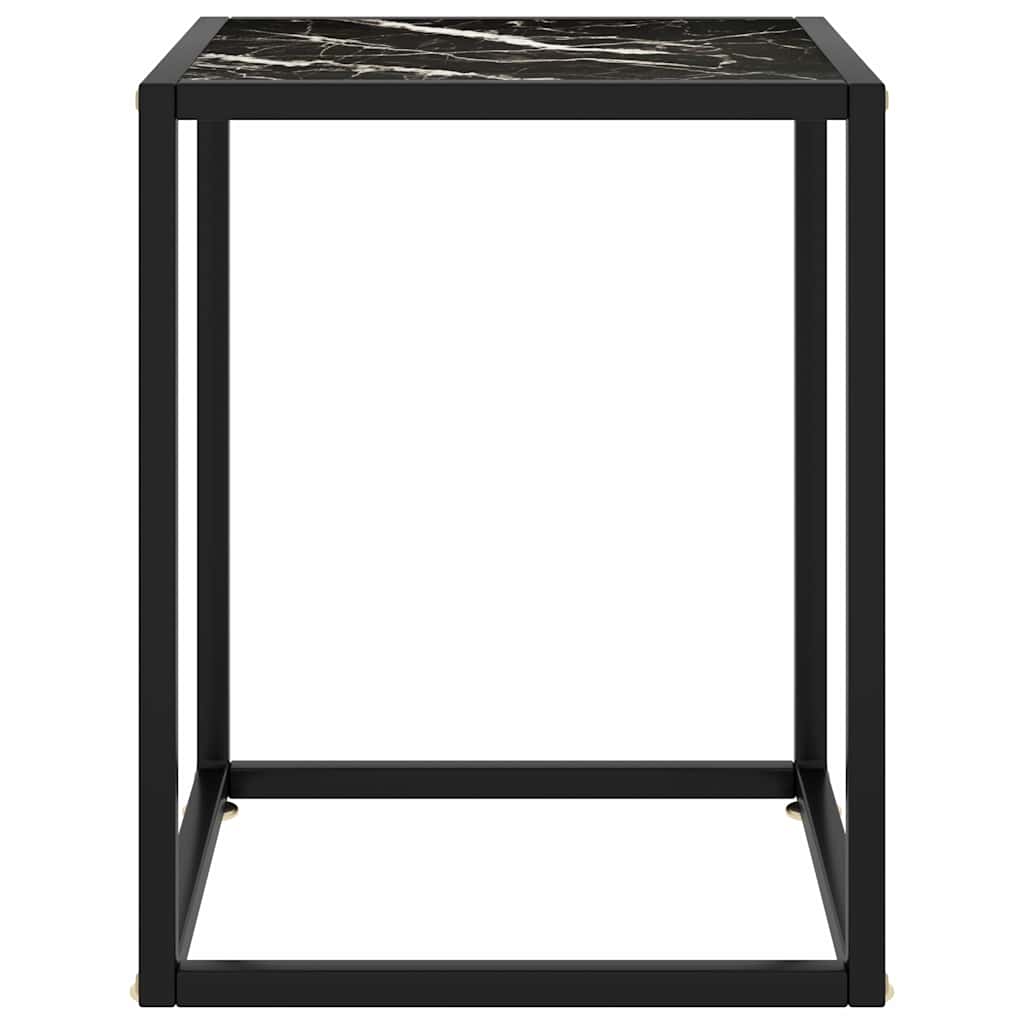 sofabord 40x40x50 cm marmorglas sort