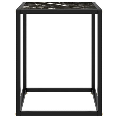 sofabord 40x40x50 cm marmorglas sort