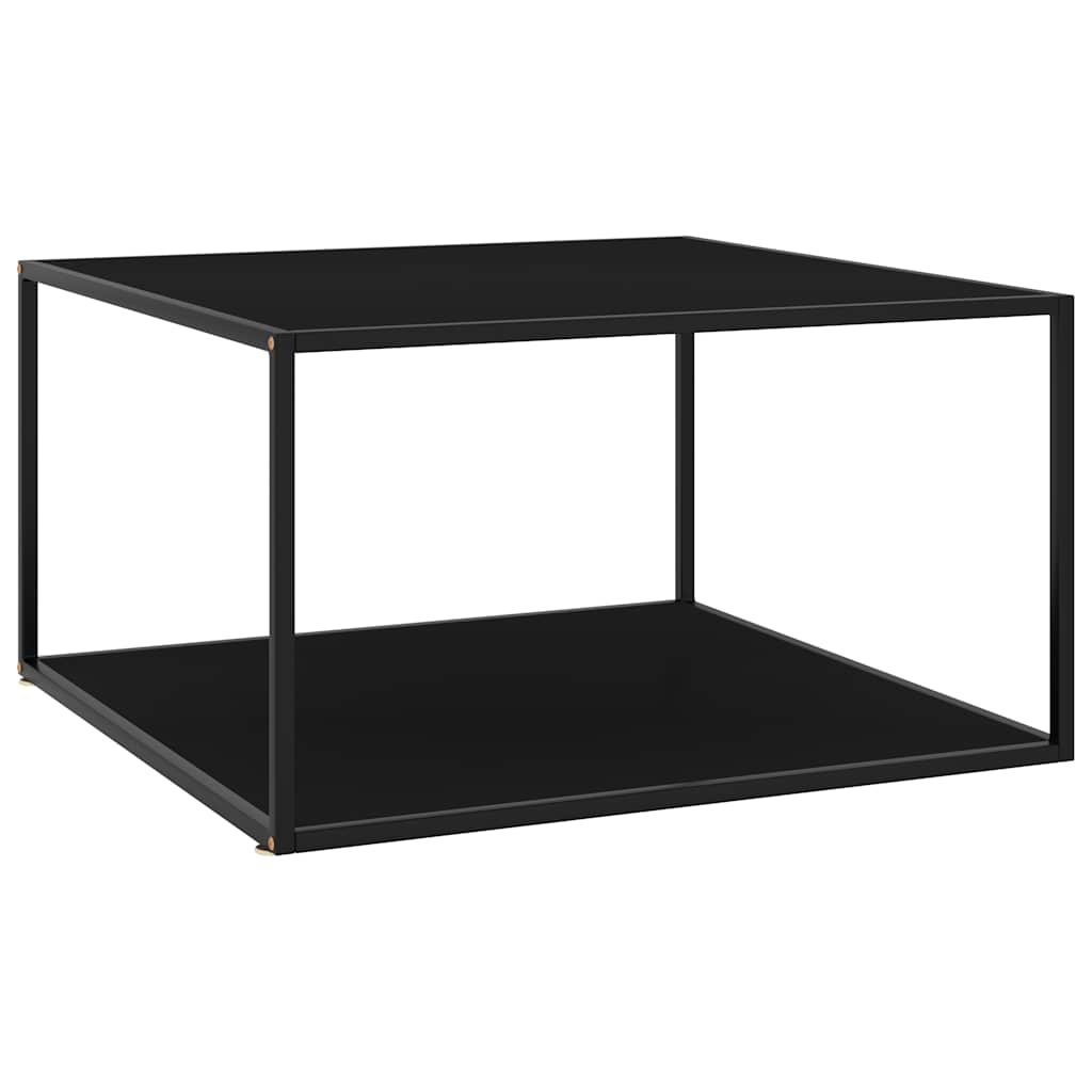 sofabord 90x90x50 cm glas sort
