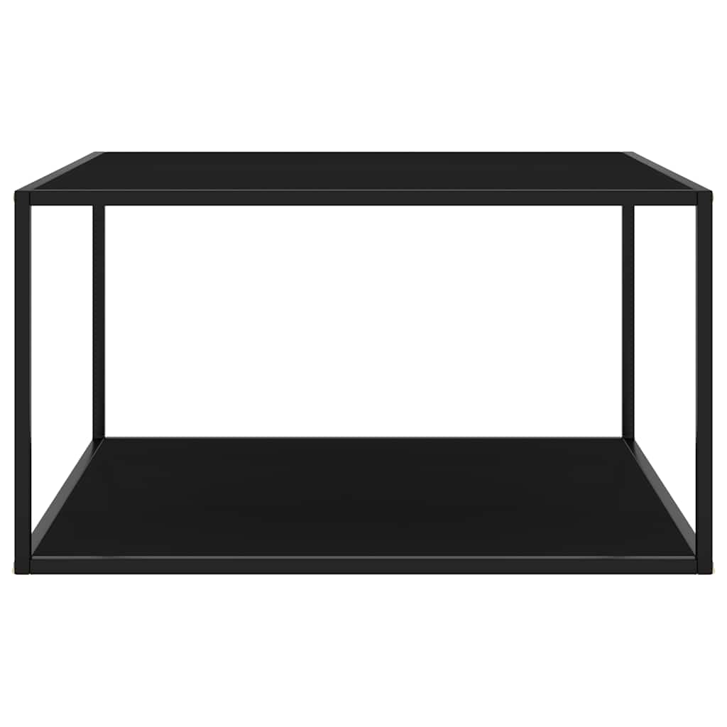 sofabord 90x90x50 cm glas sort