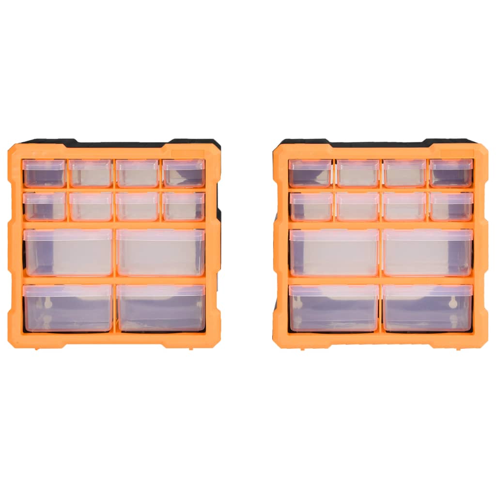 skuffereoler med 12 skuffer 2 stk. 26,5x16x26 cm