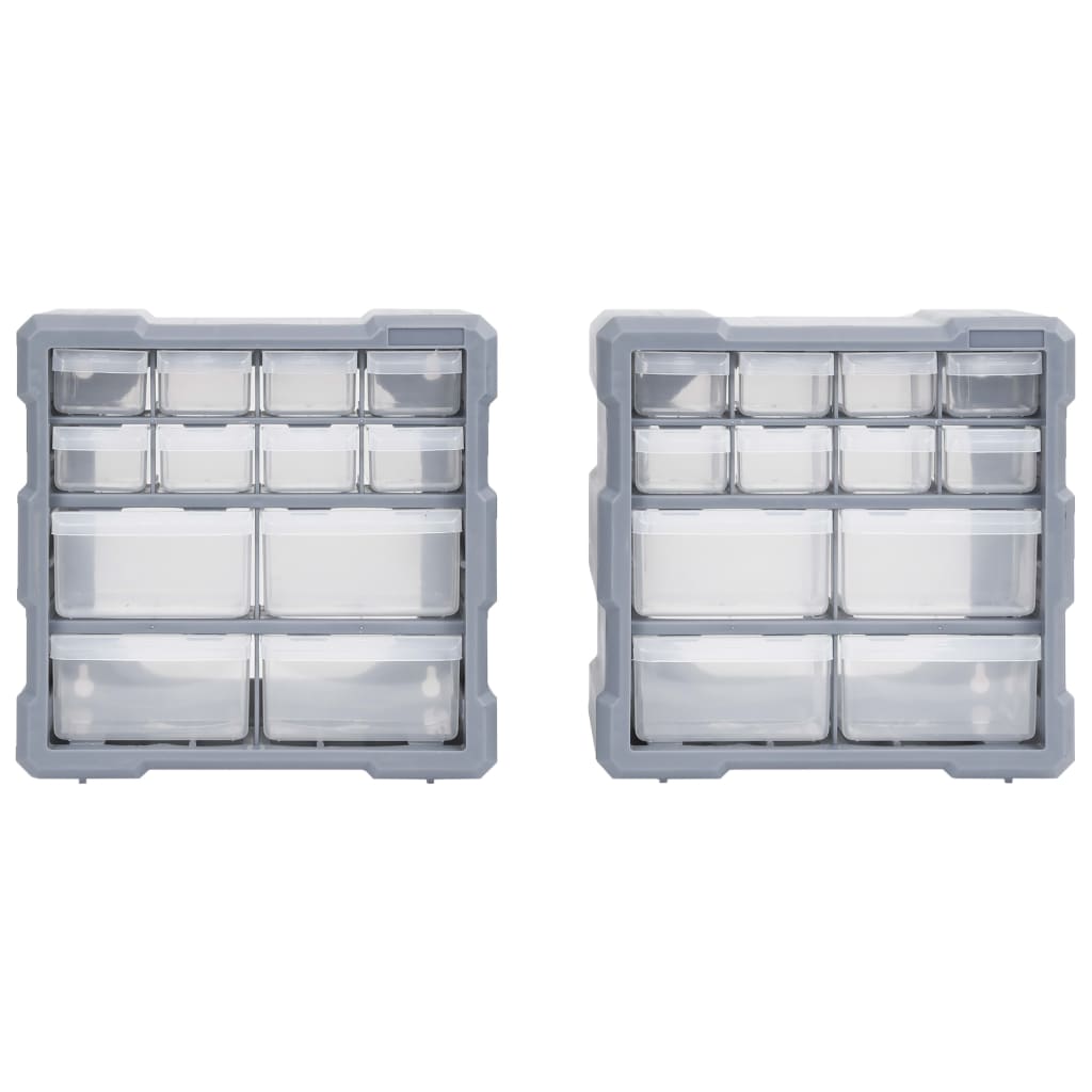 skuffereoler med 12 skuffer 2 stk. 26,5x16x26 cm