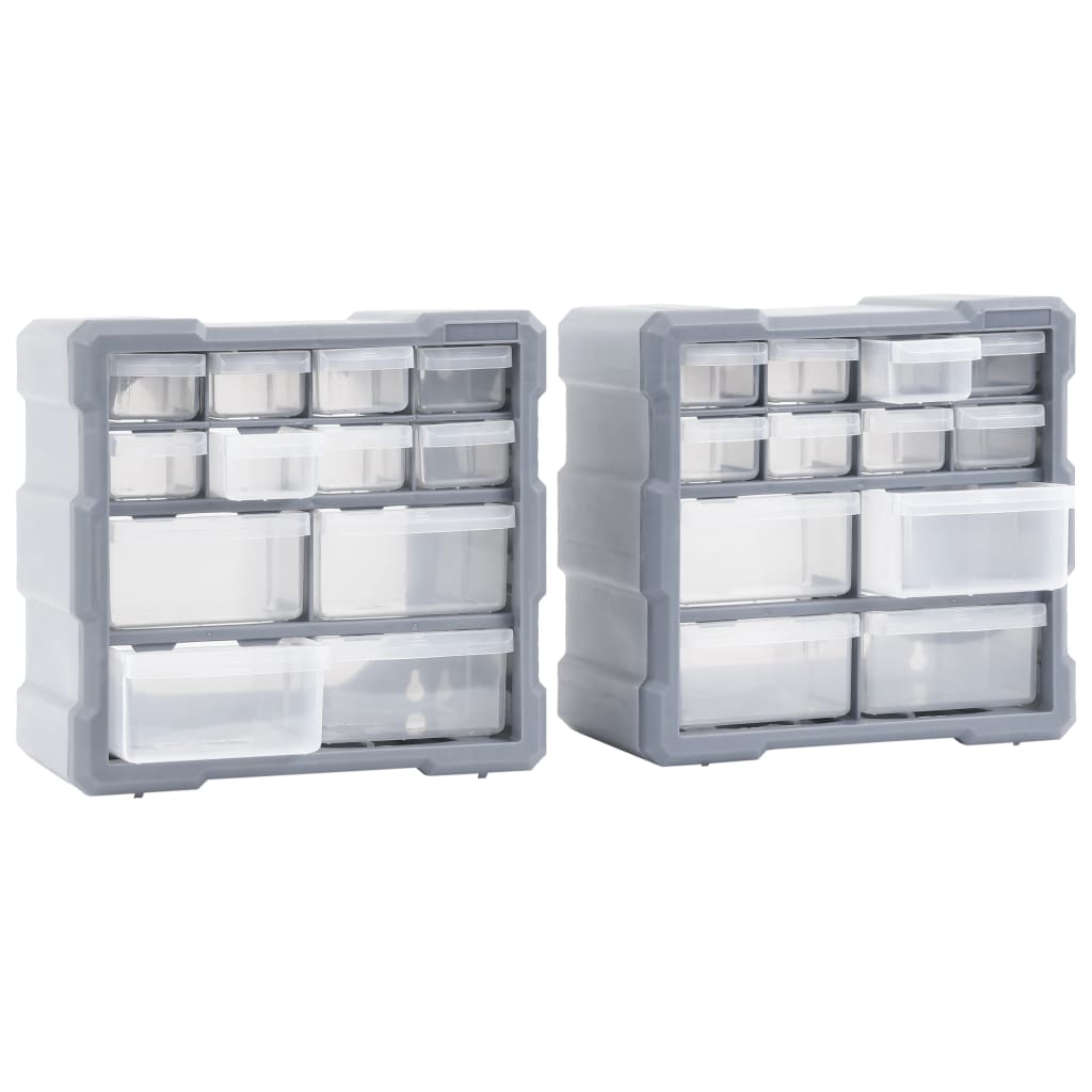 skuffereoler med 12 skuffer 2 stk. 26,5x16x26 cm