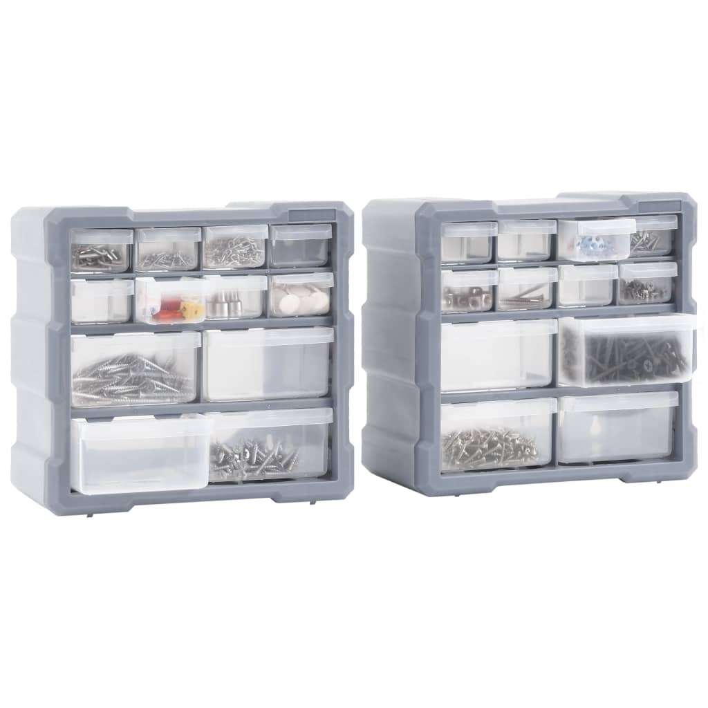 skuffereoler med 12 skuffer 2 stk. 26,5x16x26 cm