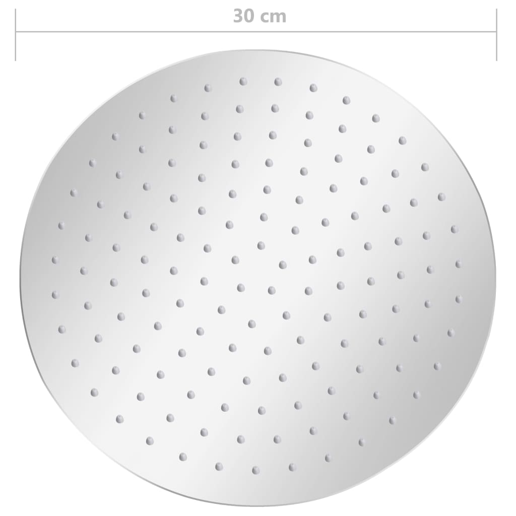 regnbrusehoved 30 cm rund rustfrit stål 304