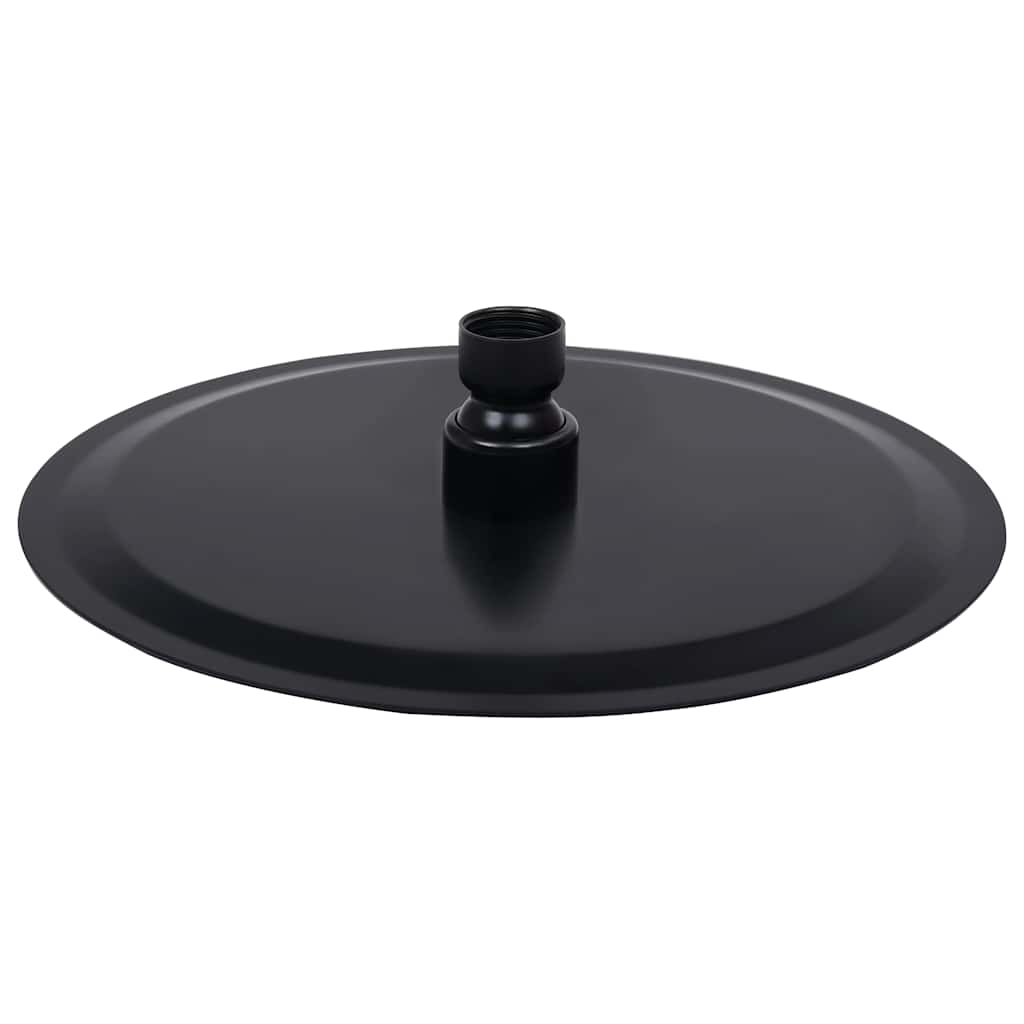 regnbrusehoved 20 cm rund rustfrit stål sort