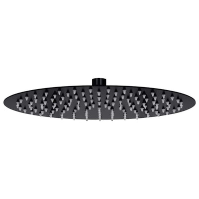regnbrusehoved rustfrit stål 30 cm rund sort