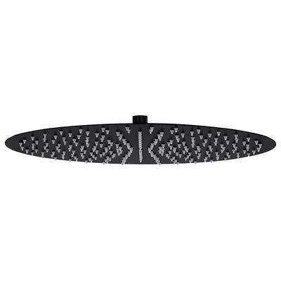 regnbrusehoved rustfrit stål 40 cm rund sort
