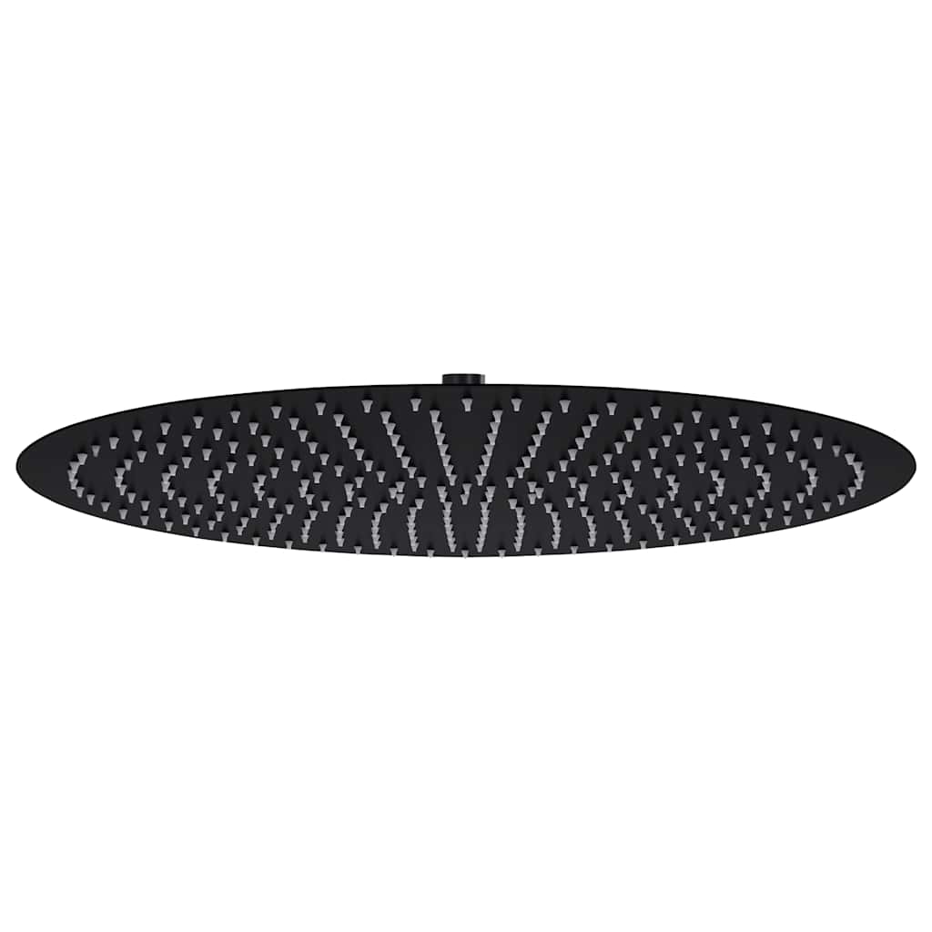 regnbrusehoved 50 cm rustfrit stål rund sort