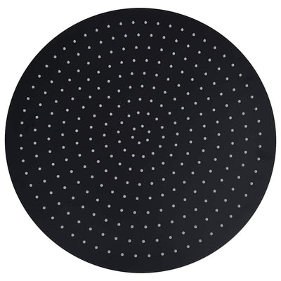 regnbrusehoved 50 cm rustfrit stål rund sort