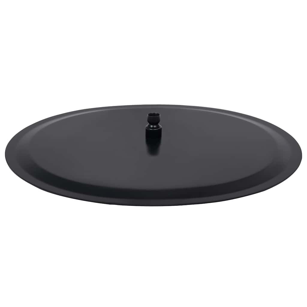regnbrusehoved 50 cm rustfrit stål rund sort