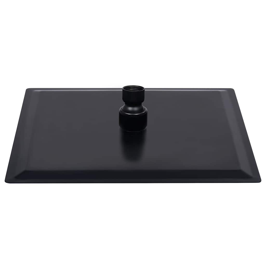 regnbrusehoved 20x20 cm rustfrit stål firkantet sort