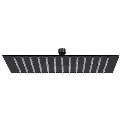 regnbrusehoved 40x40 cm rustfrit stål firkantet sort