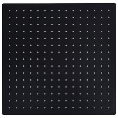 regnbrusehoved 40x40 cm rustfrit stål firkantet sort