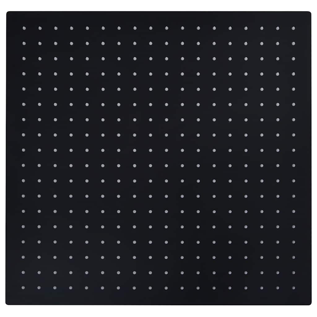regnbrusehoved 50x50 cm rustfrit stål firkantet sort